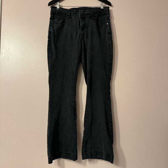 Torrid Denim Flared Jean Black Wash Women Size 12R - Picture 2 of 6